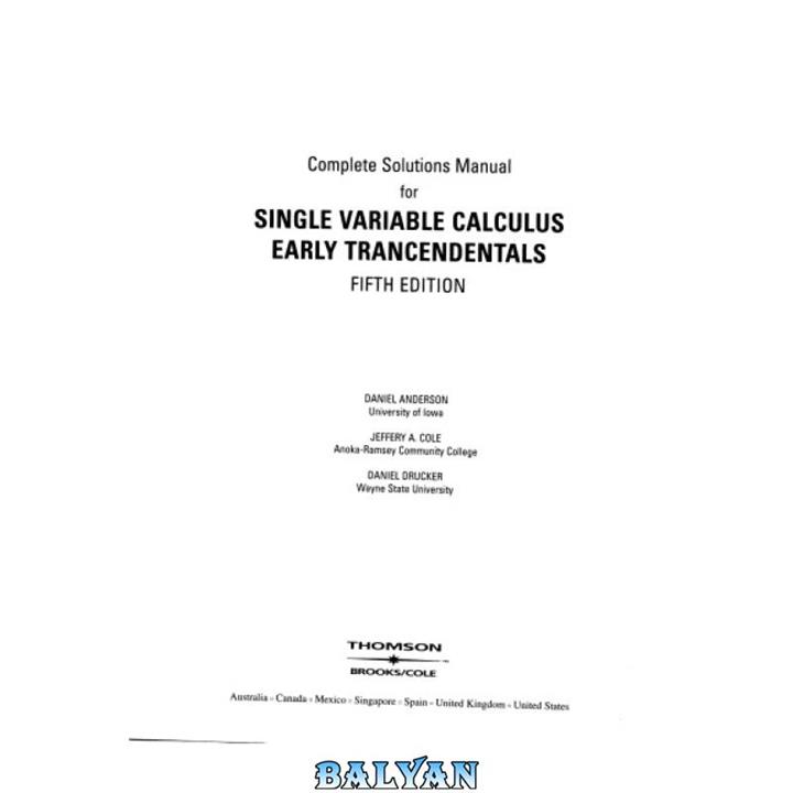 دانلود کتاب Complete Solutions Manual for Single Variable Calculus Early Transcedentals